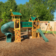 KidKraft Mockingbird View Wooden Swing Set / Playset with Tower, Hoop, Tunnel, and Tire Swing - Image 3