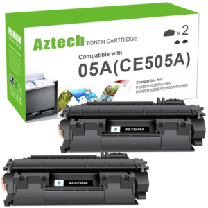Aztech 05A (CE505A) Compatible Black Toner Cartridge - 2 Pack