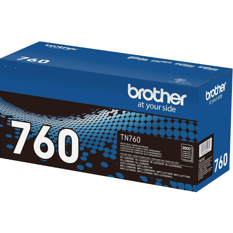 Brother Genuine TN760 High Yield Black Tone