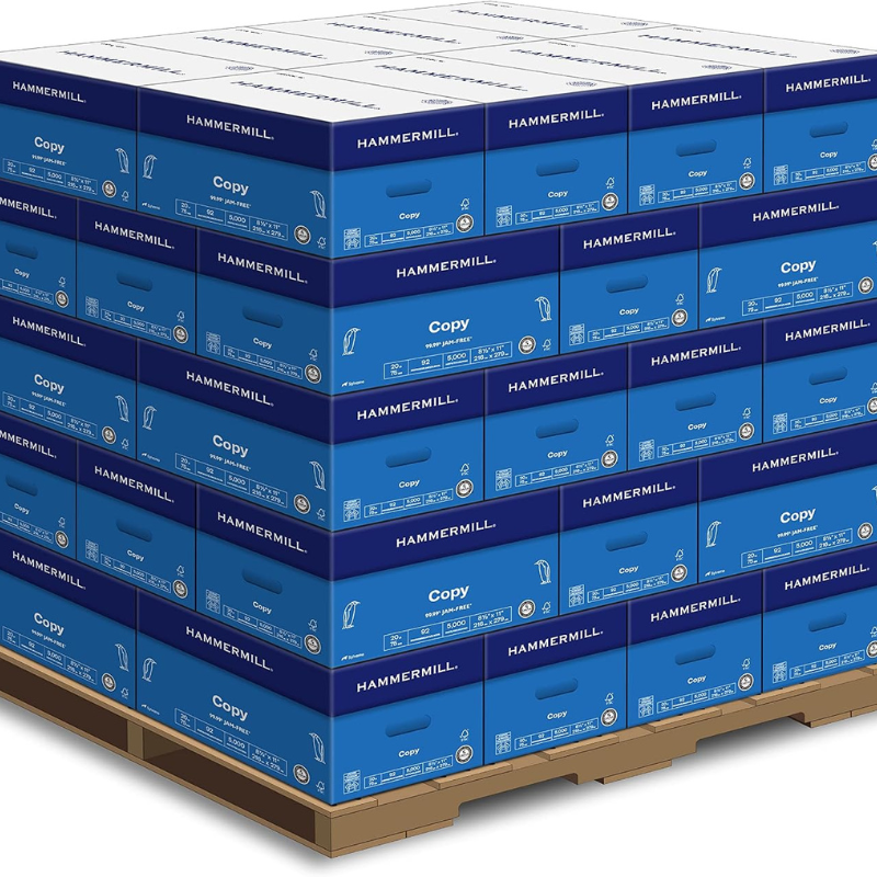 Hammermill Printer Paper, 20 lb Copy Paper, 8.5 x 11 - 1 Pallet, 40 Cases (200,000 Sheets)
