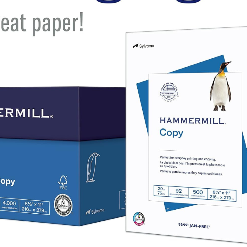 Hammermill Printer Paper, 20 lb Copy Paper, 8.5 x 11 - 1 Pallet, 40 Cases (200,000 Sheets)